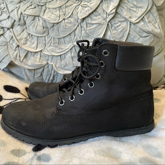 TIMBERLAND Ortholite Lace Up Short Black Boots 6 - Picture 3 of 7